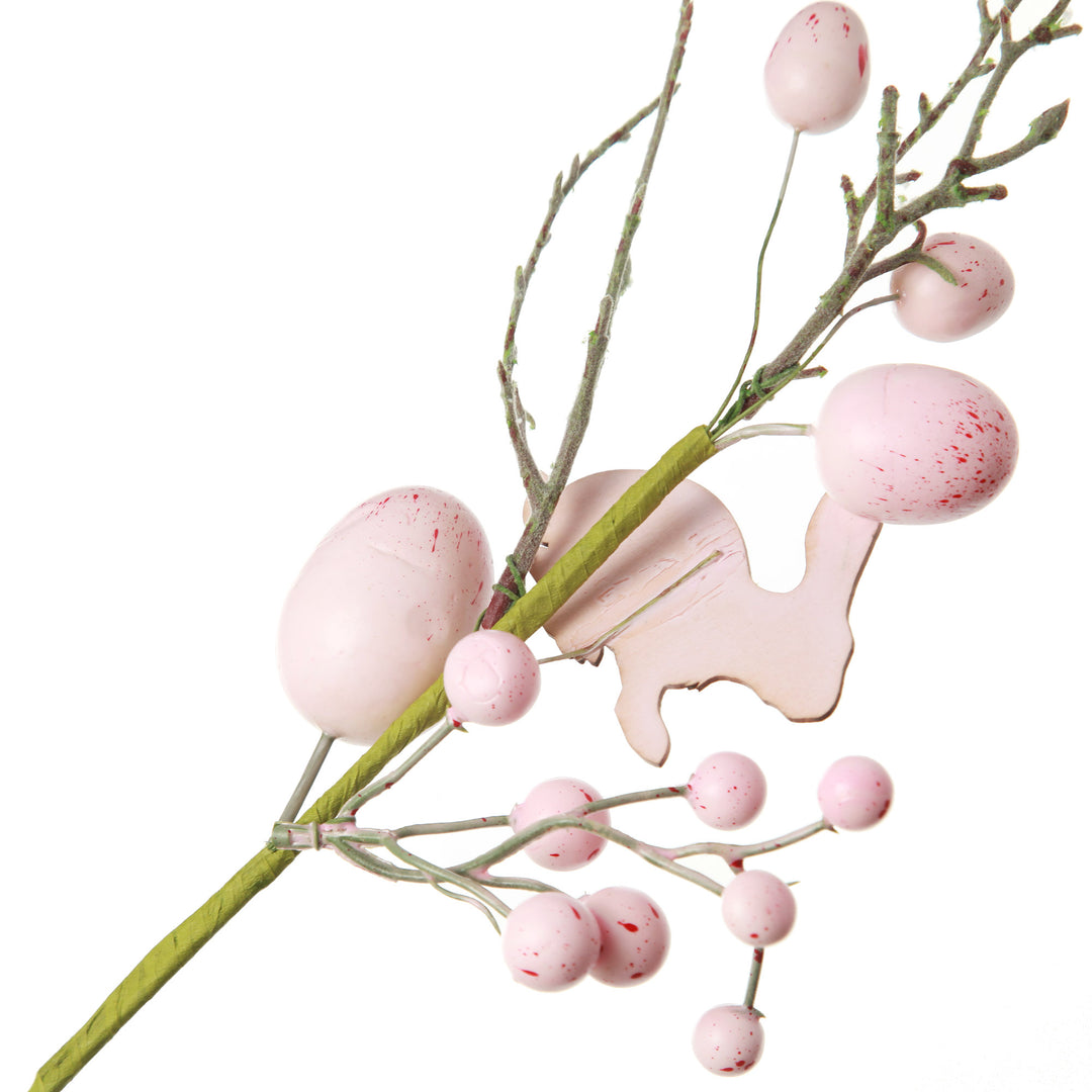 Pink Bunny and Speckled Egg Spray