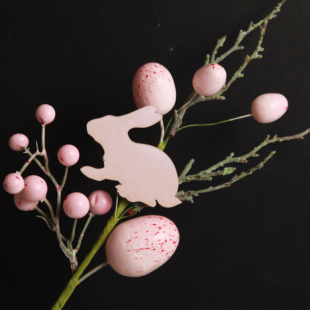 Pink Bunny and Speckled Egg Spray
