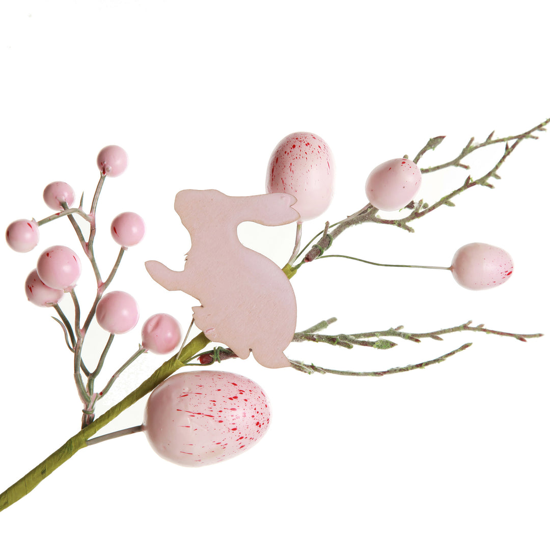 Pink Bunny and Speckled Egg Spray