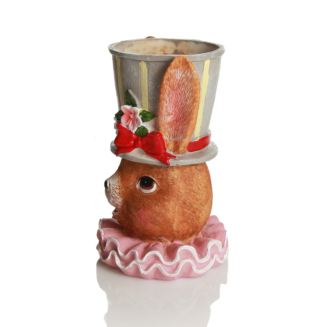 Pink Bunny with Pot Hat