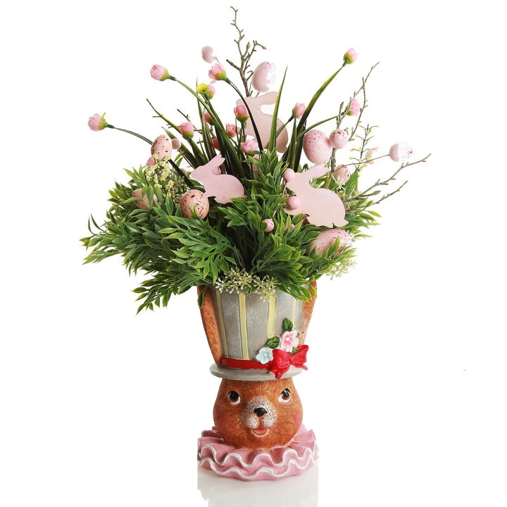Pink Bunny with Pot Hat