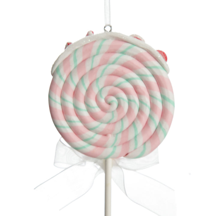 Pink Candy Swirl Lollipop Christmas Tree Decoration