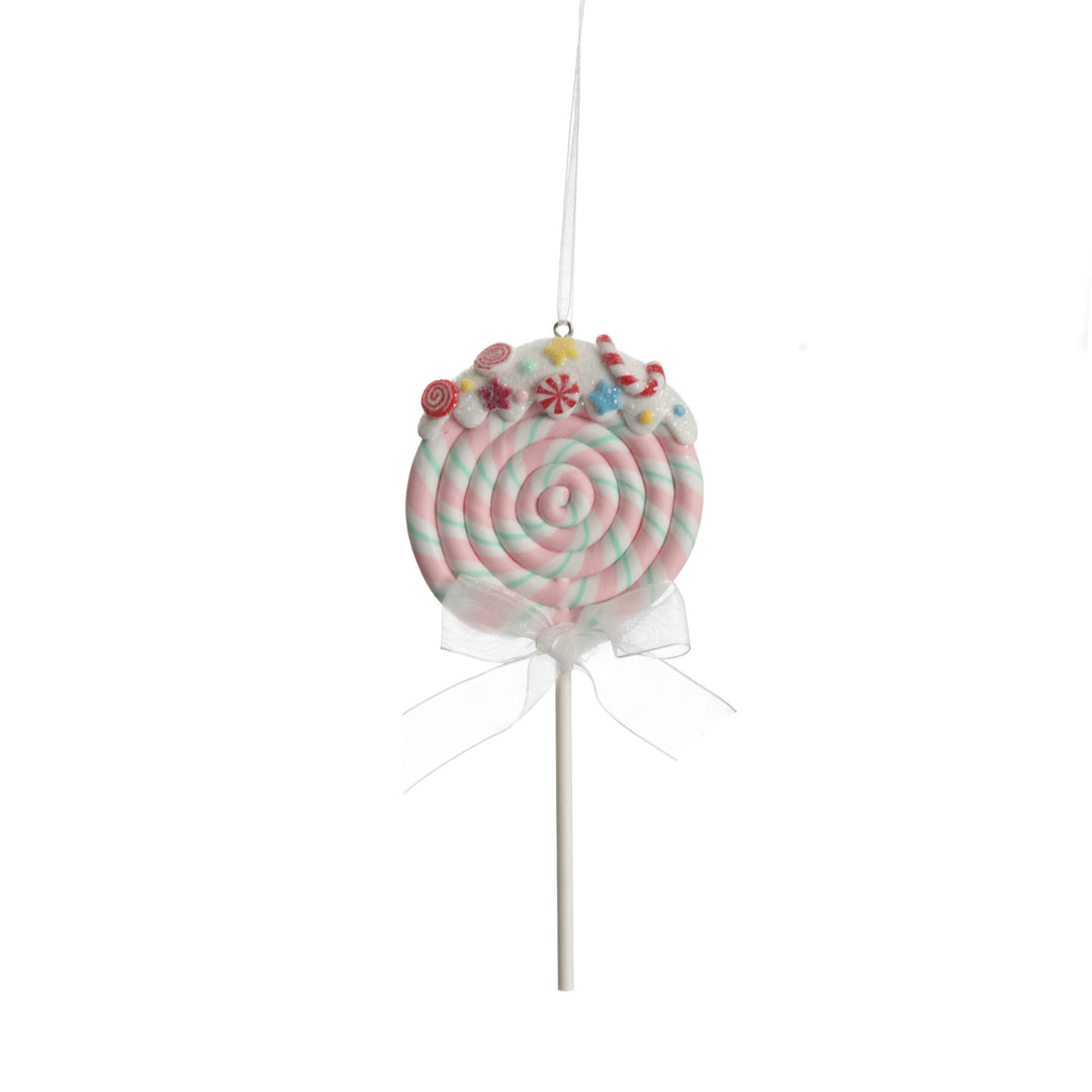 Pink Candy Swirl Lollipop Christmas Tree Decoration