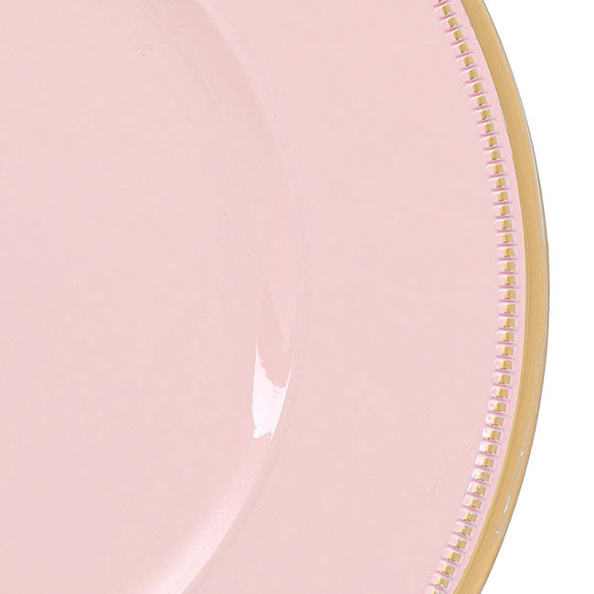 Pink Gloss Charger Plate with Gold Edging