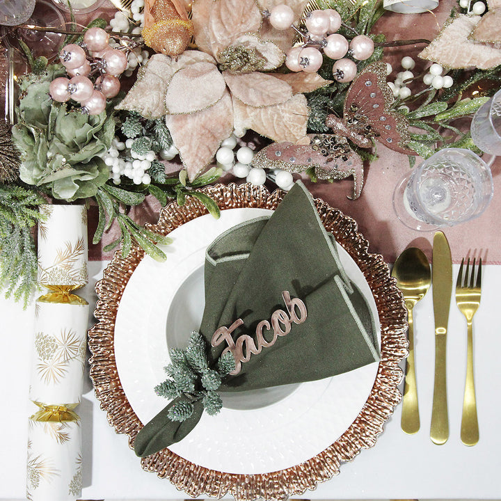 Rose Gold Sunburst Christmas Charger Plate