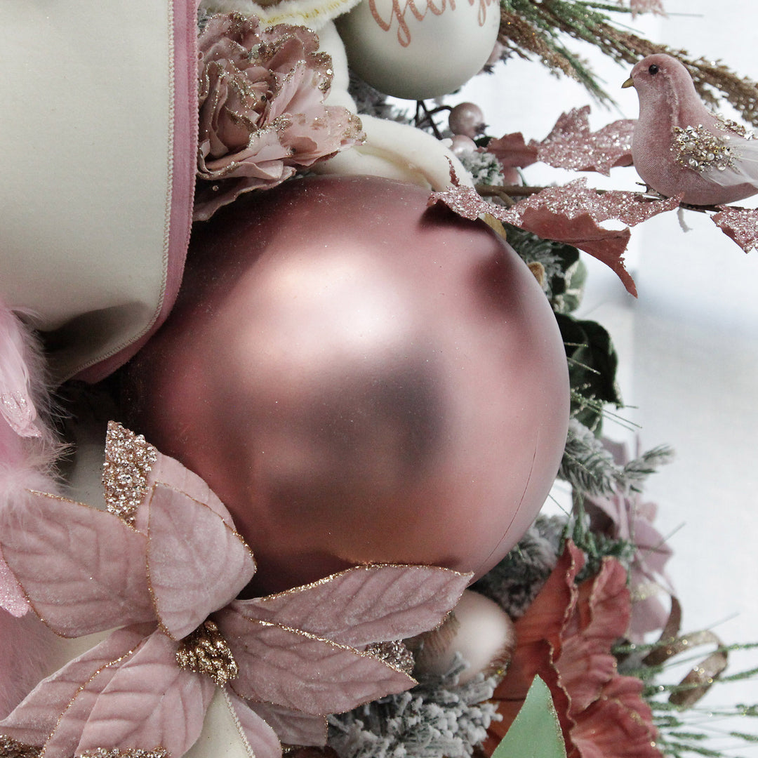 Rose Gold Jumbo Shatterproof Christmas Bauble Decoration - 25cm Matt