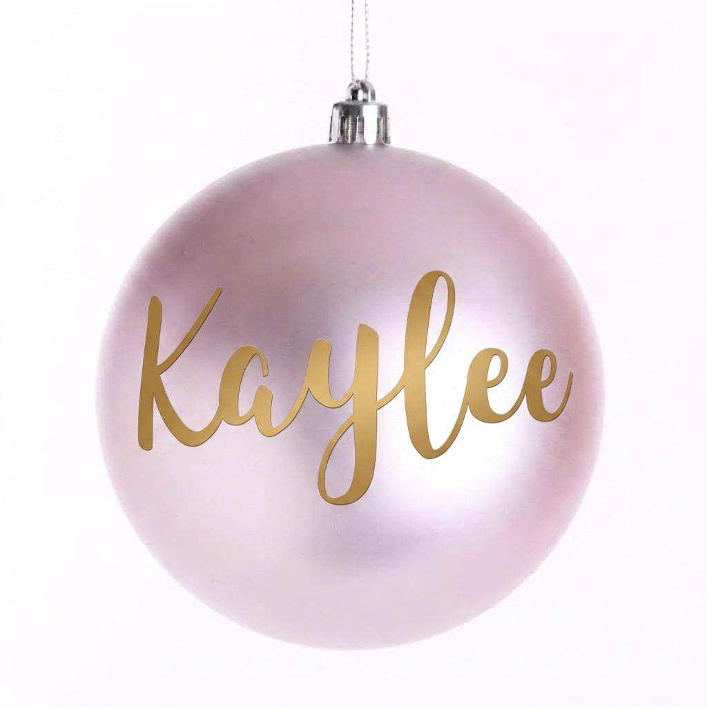 Personalised Pink Shatterproof Christmas Bauble
