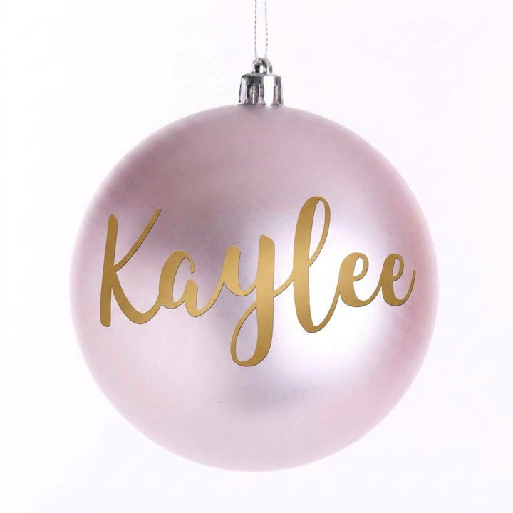 Personalised Pink Shatterproof Christmas Bauble