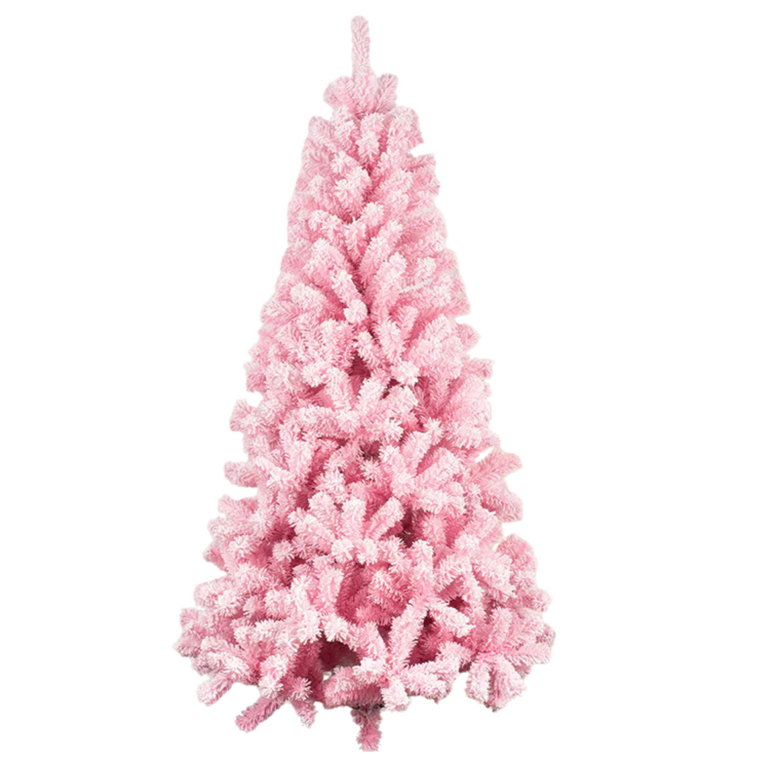 Snow Flocked Pink Spruce Christmas Tree 180cm