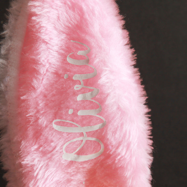 Personalised Pink Fluffy Bunny Ears Easter Headband with Chicks