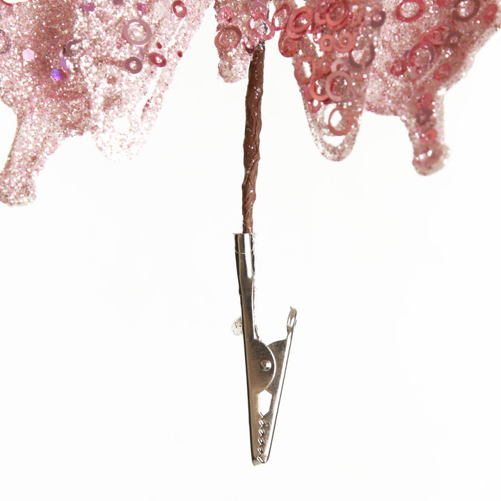 Pink Glitter and Sequin Butterfly Clip