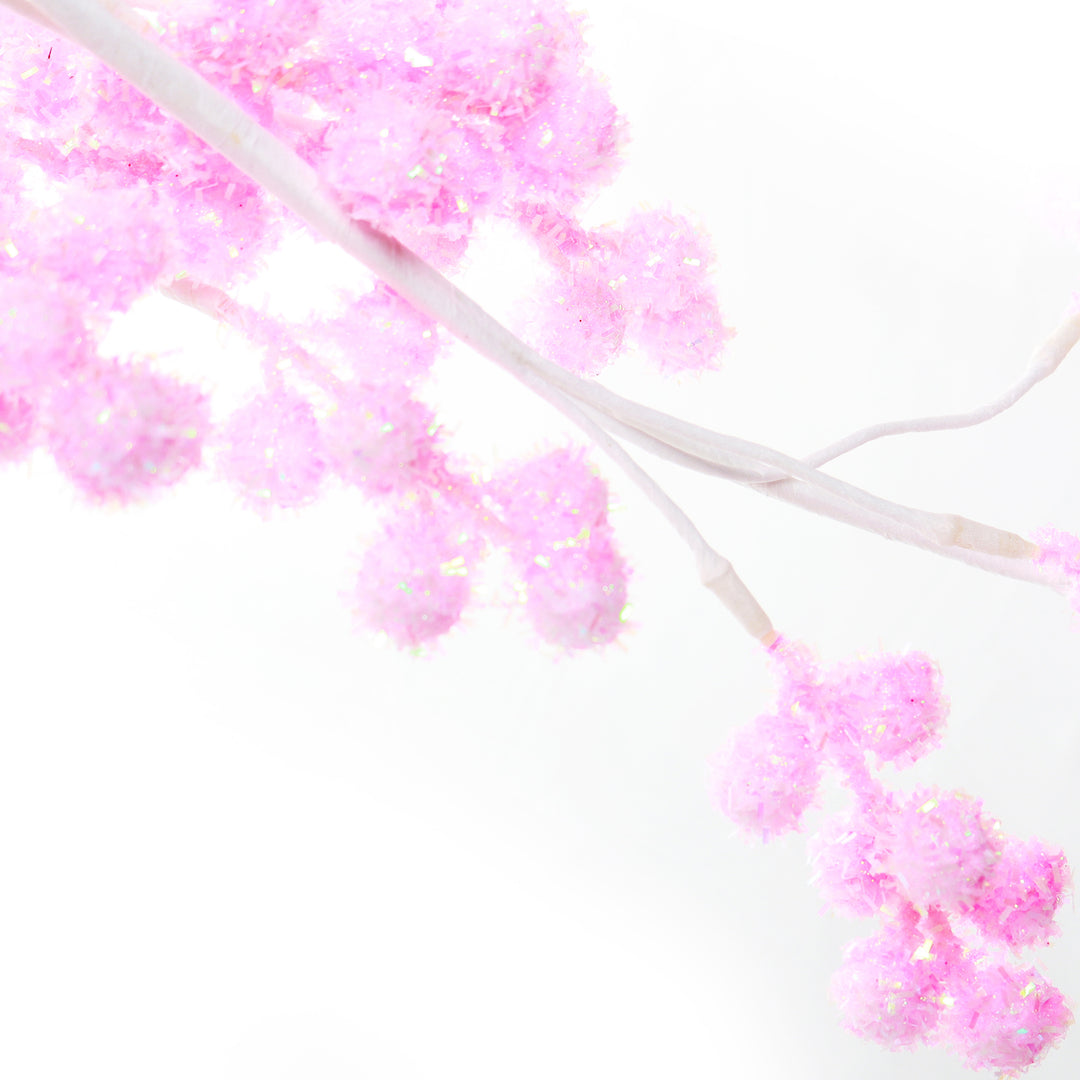 Pastel Pink Glitter Berry Christmas Garland 162cm