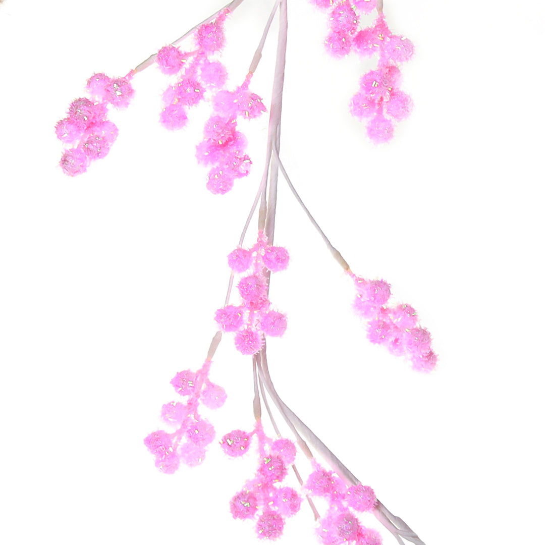 Pastel Pink Glitter Berry Christmas Garland - 162cm
