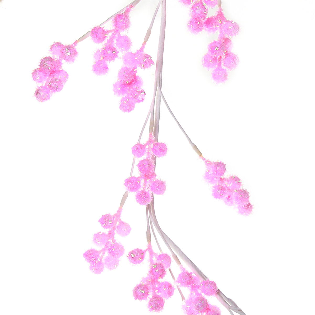 Pastel Pink Glitter Berry Christmas Garland - 162cm