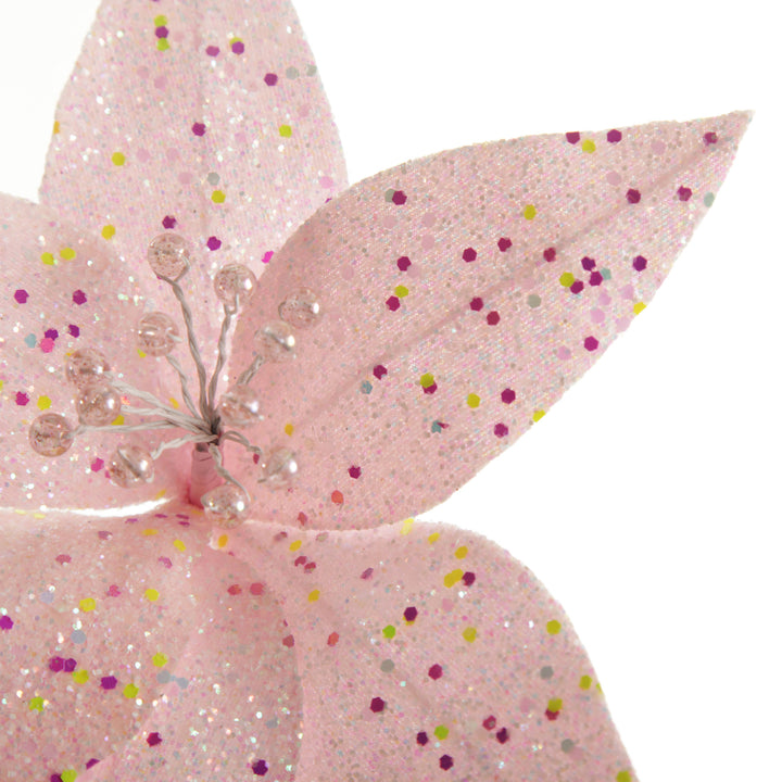Pink Glitter Flower Pick