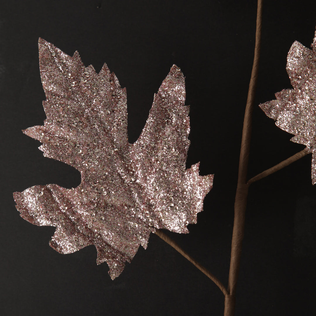 Pink Glitter Maple Leaf Spray