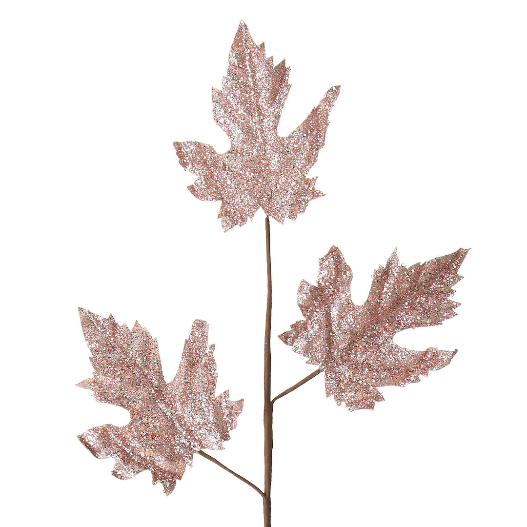 Pink Glitter Maple Leaf Spray