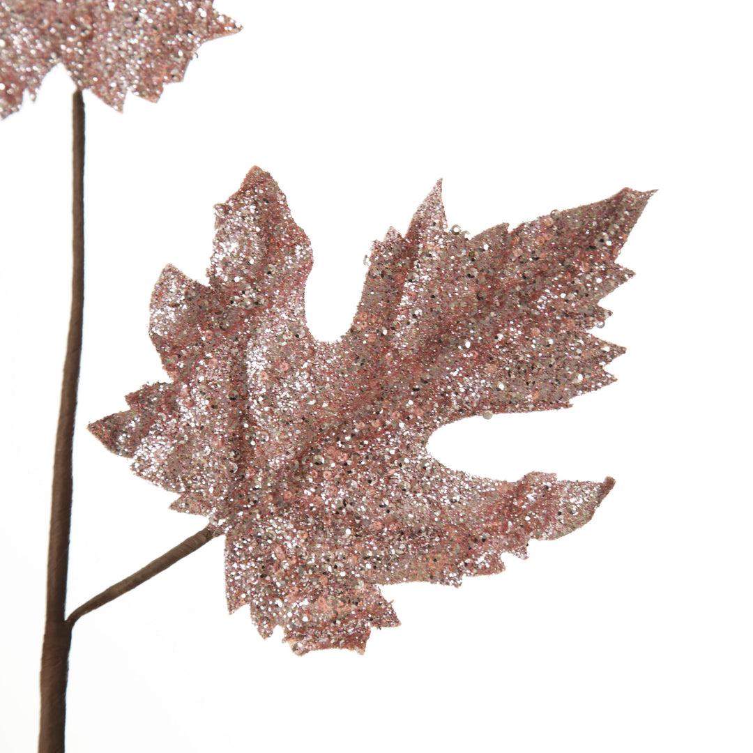 Pink Glitter Maple Leaf Spray