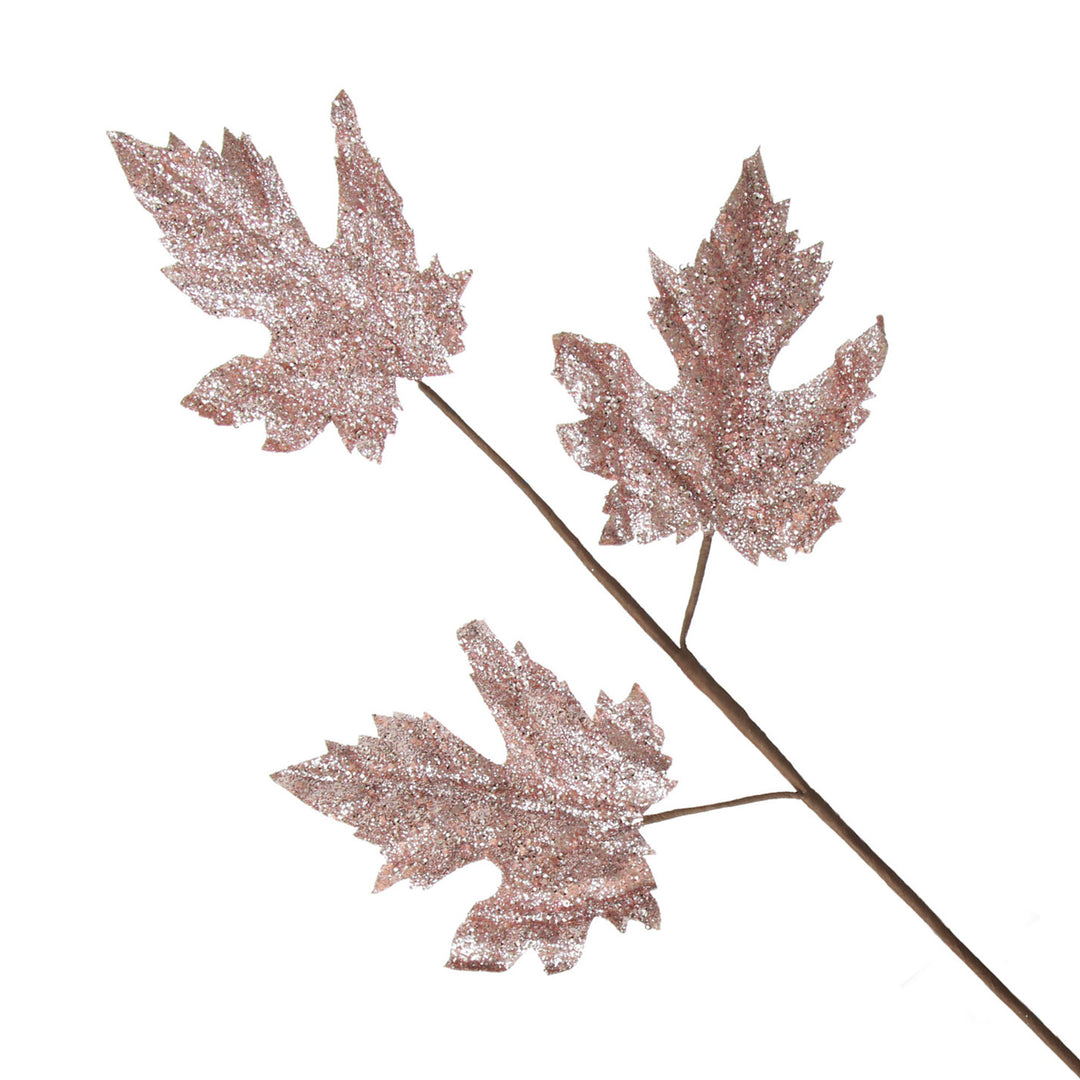 Pink Glitter Maple Leaf Spray
