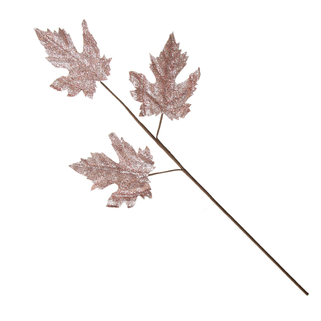 Pink Glitter Maple Leaf Spray