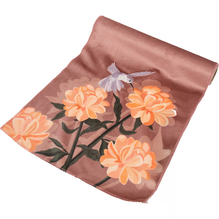 Pink Hummingbird Luxe Velvet Table Runner - 2m