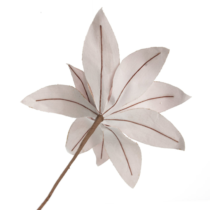 Pink Lily Flower Stem with Glitter Trim