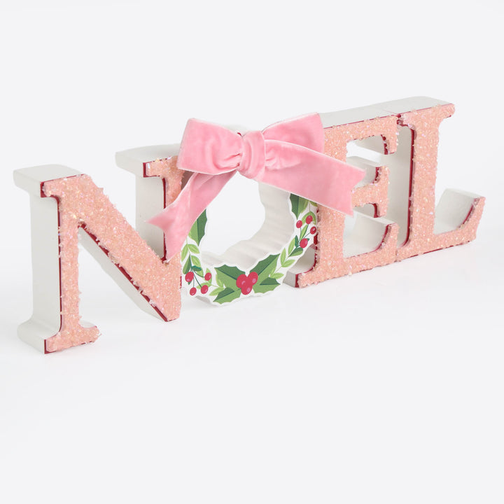 Pink Noel Christmas Sign - 30cm