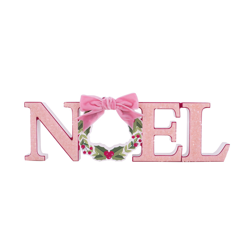 Pink Noel Christmas Sign - 30cm