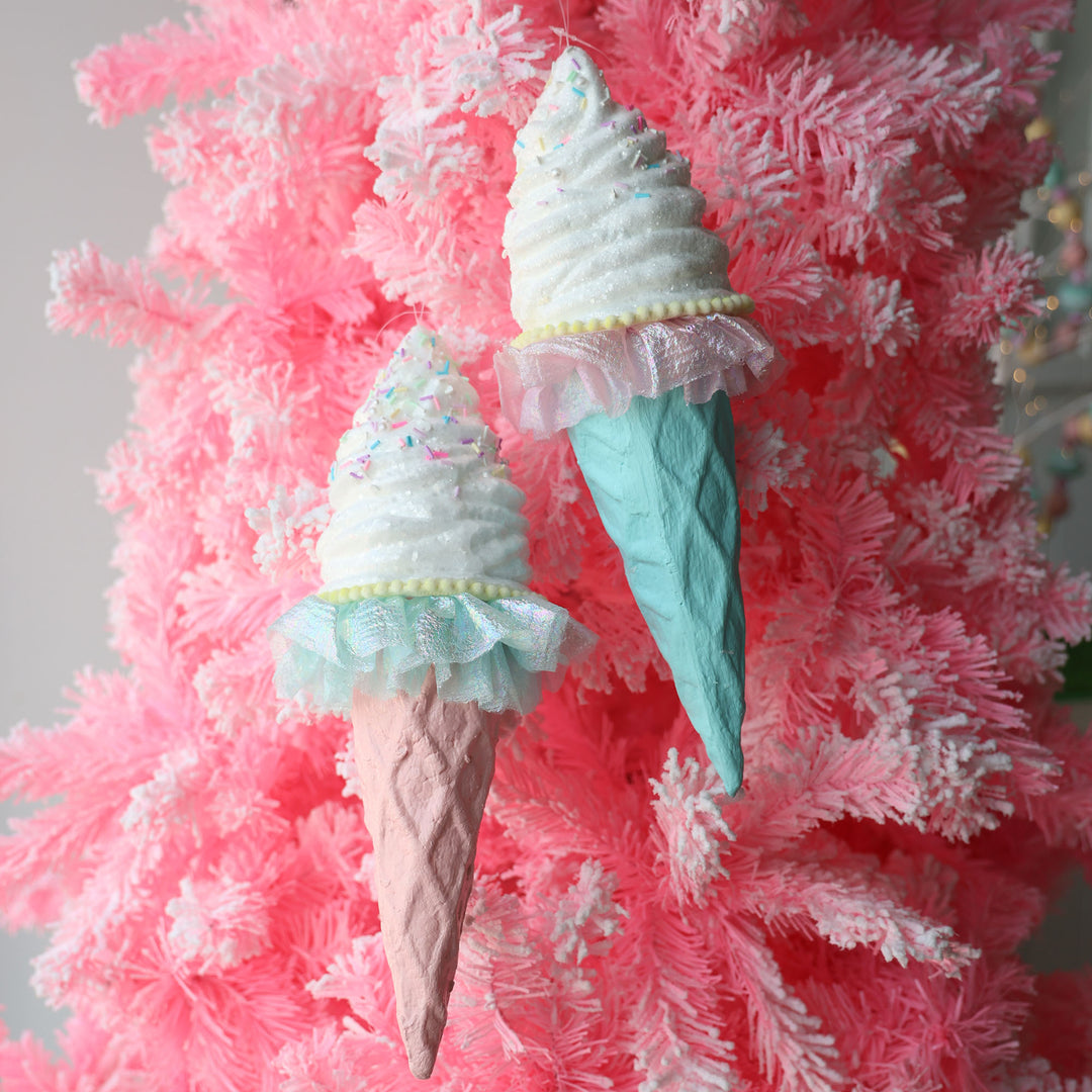 Pink Pastel Ice Cream Cone 35cm