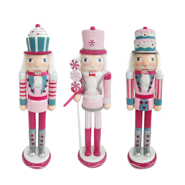 Pink Peppermint Staff Nutcracker 38cm