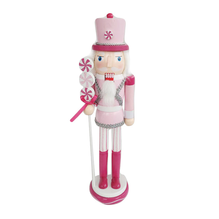 Pink Peppermint Staff Nutcracker 38cm