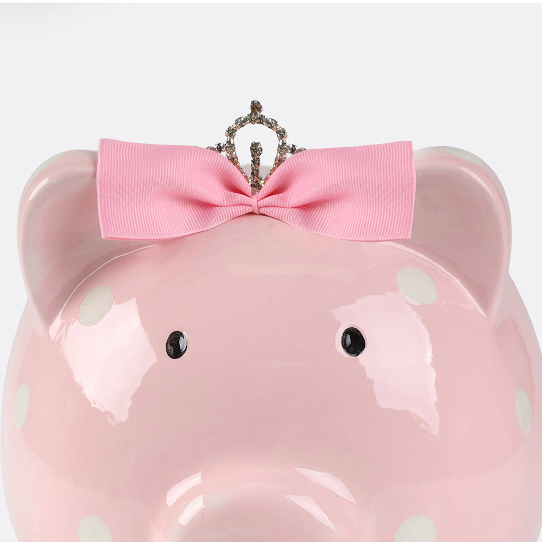 Pink Princess Polka Dot Piggy Bank
