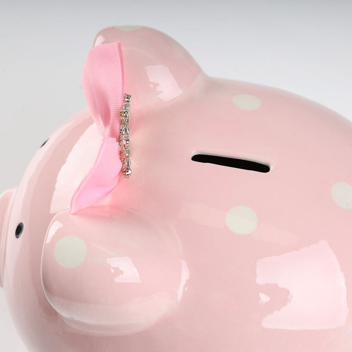 Pink Princess Polka Dot Piggy Bank