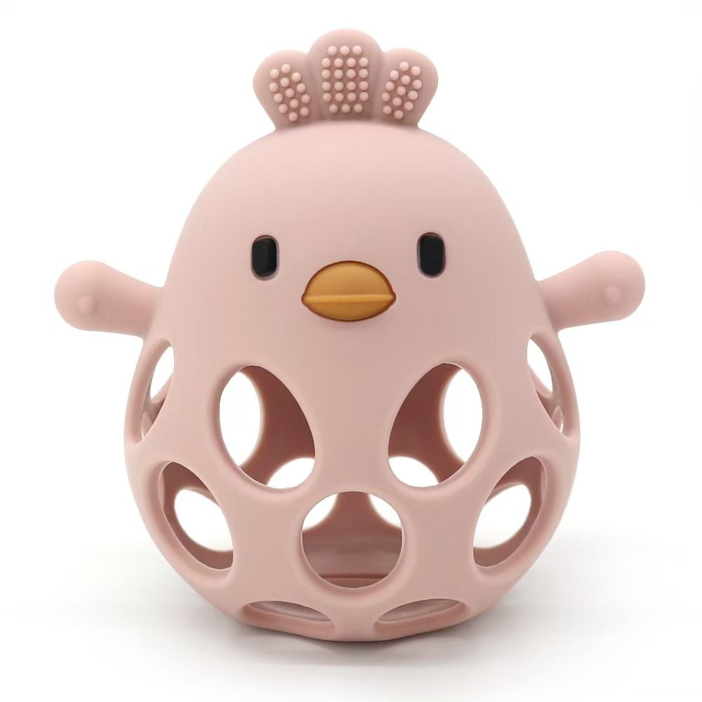 Pink Silicone Teething Chicken