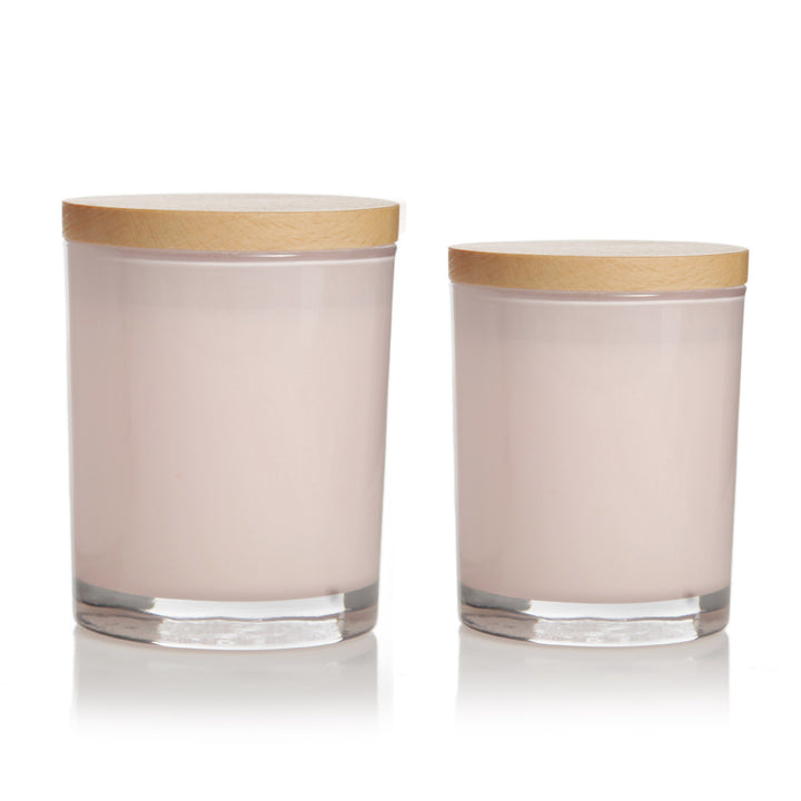 Large and Medium Pink Candle - White Peony Scent