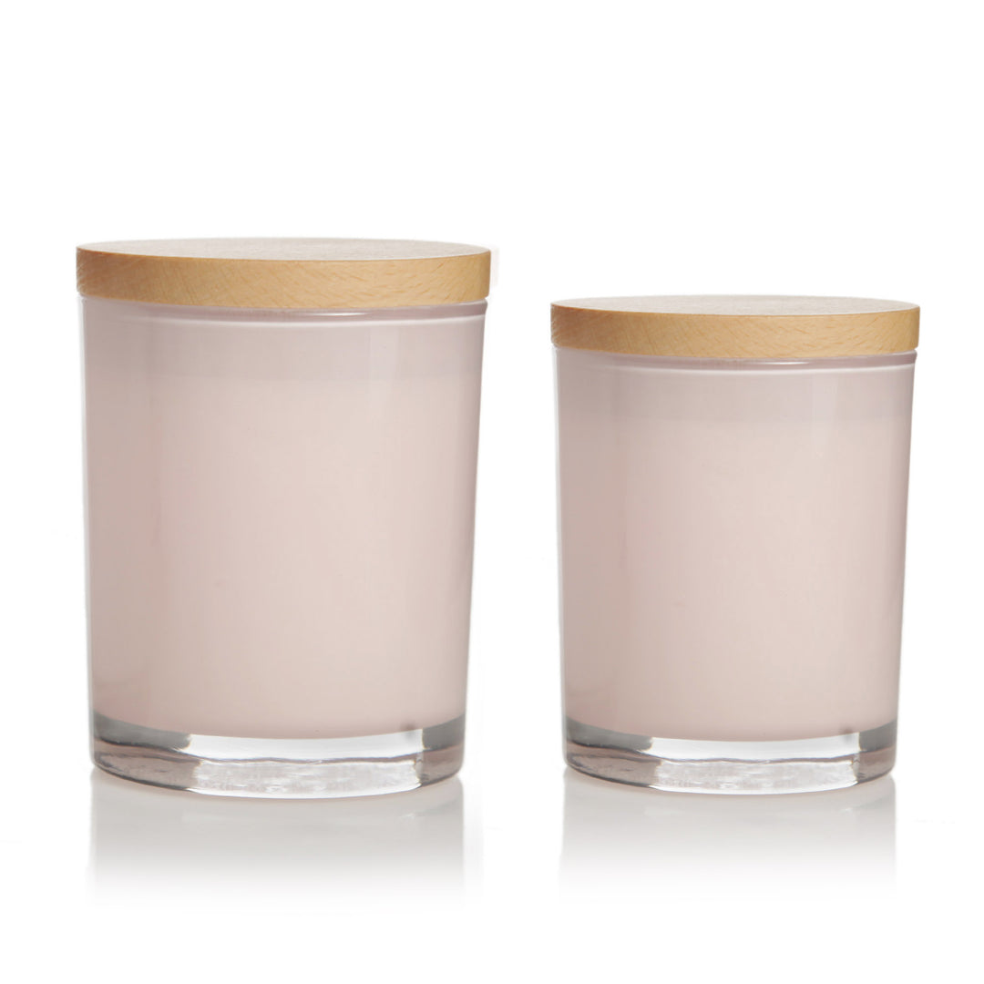 Large and Medium Pink Candle - White Peony Scent