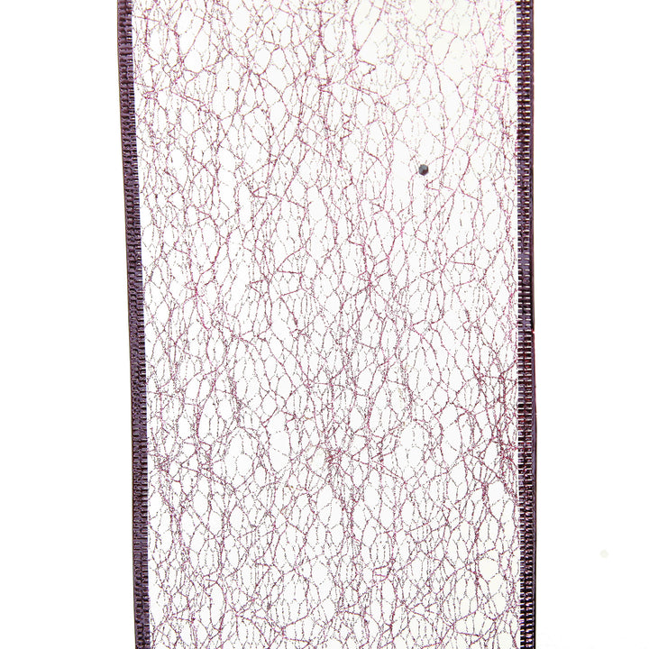Pink Spider Mesh Wired Christmas Ribbon Garland
