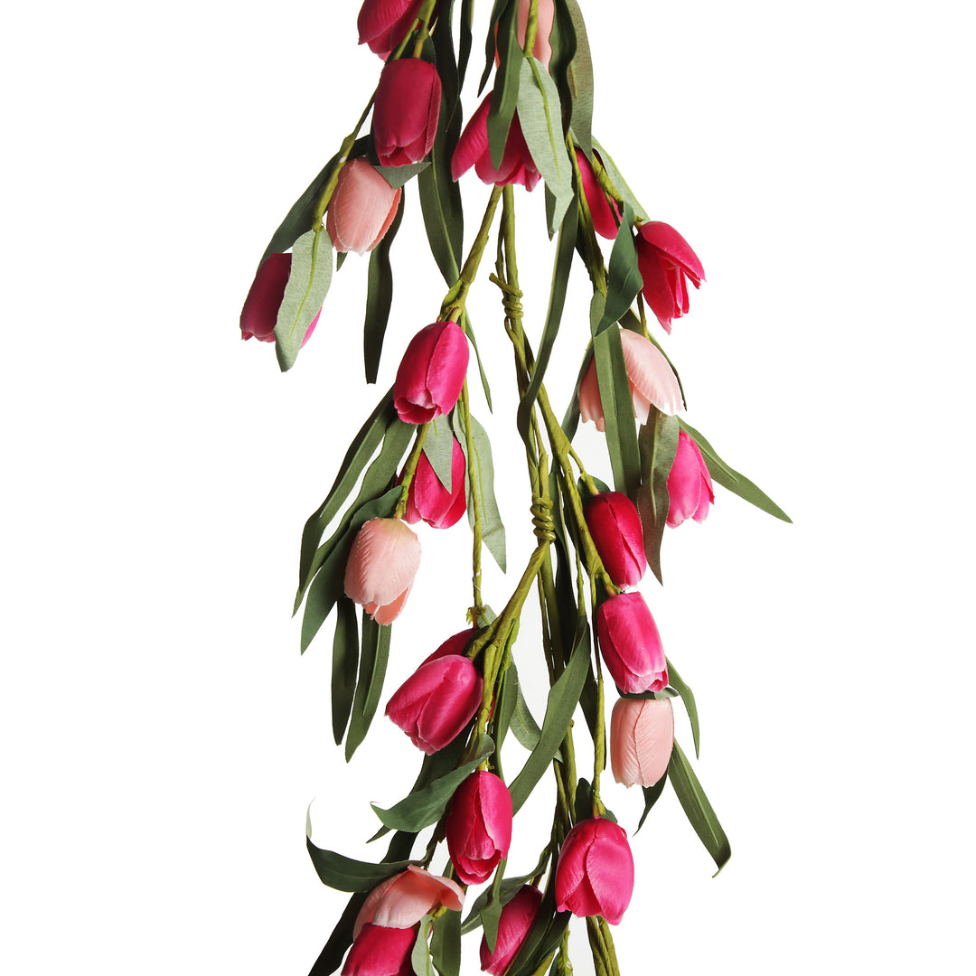 Pink Tulip &amp; Eucalyptus Garland