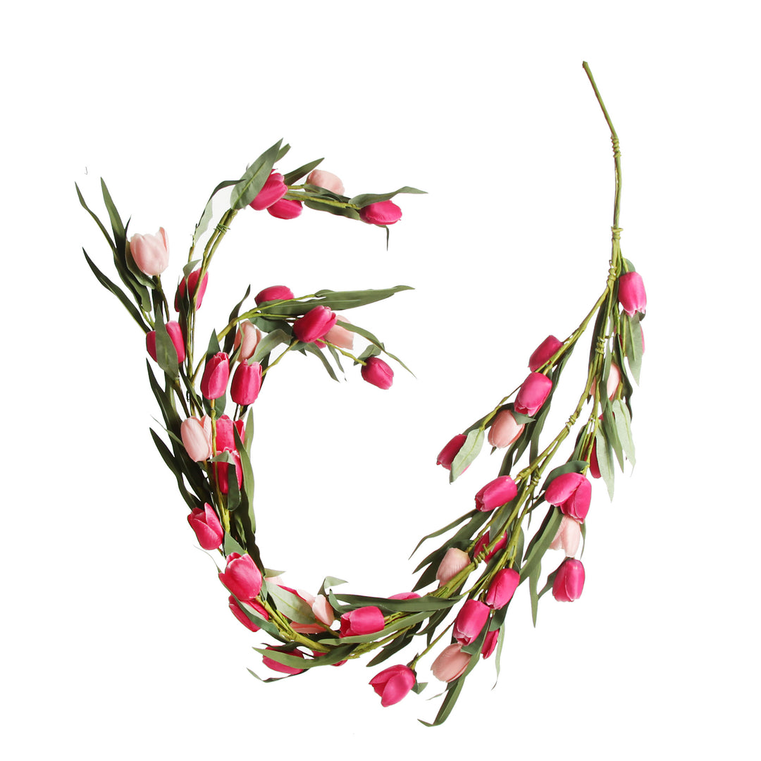 Pink Tulip &amp; Eucalyptus Garland
