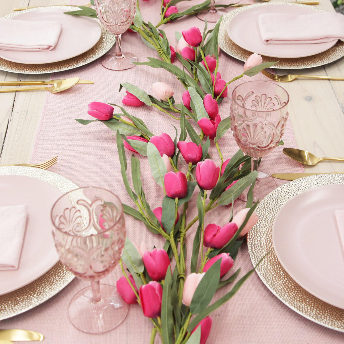 Pink Tulip & Eucalyptus Garland