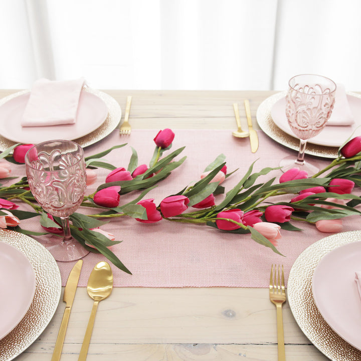Pink Tulip &amp; Eucalyptus Garland