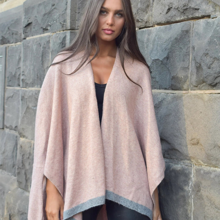 Pink Wool Blend Cardigan