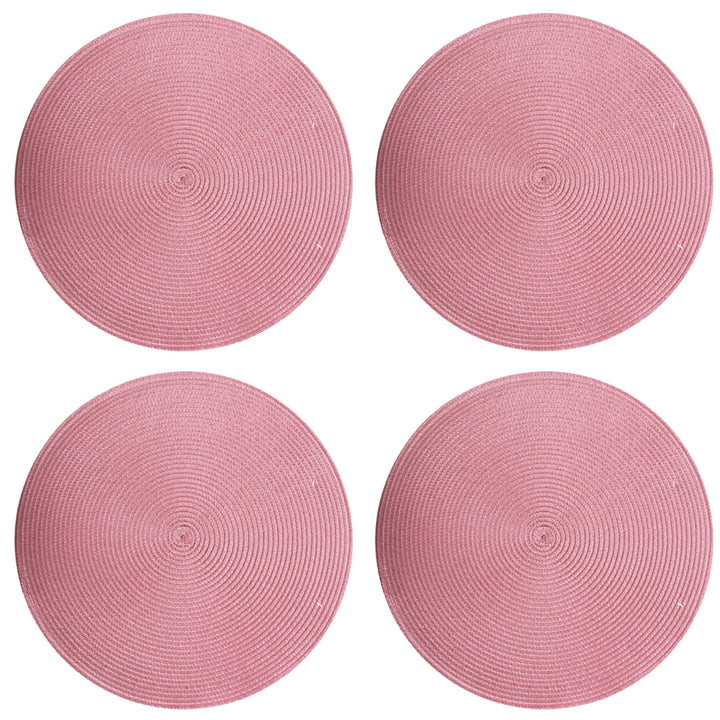 Pink Woven Round Placemat - Set of 4