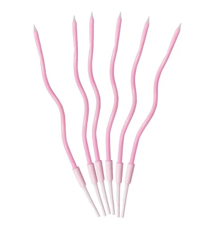 Pink Curve Candle Set - 6 pack