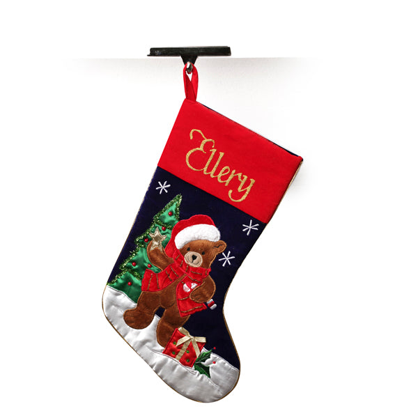 Plain Stocking Hanger - With Teddy Bear Stocking (Sold Separate)