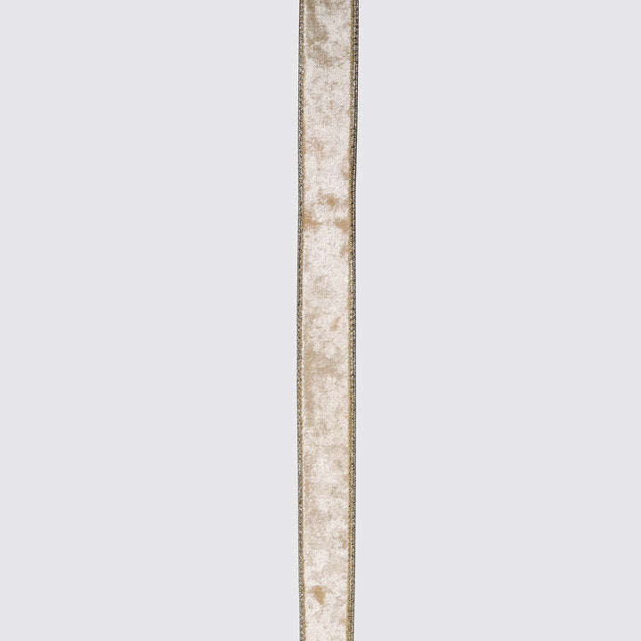 Plush Champagne Velvet Wired Edge Ribbon - 2.5cm x 5m