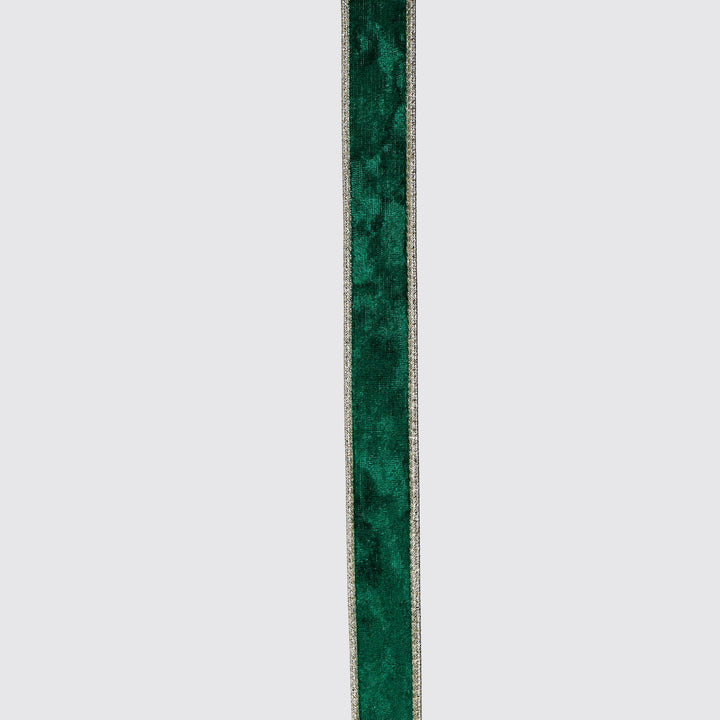 Plush Emerald Velvet Wired Edge Ribbon - 2.5cm x 5m