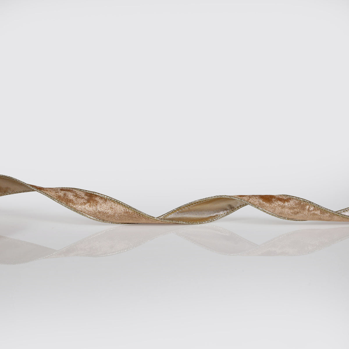 Plush Gold Velvet Wired Edge Ribbon - 2.5cm x 5m