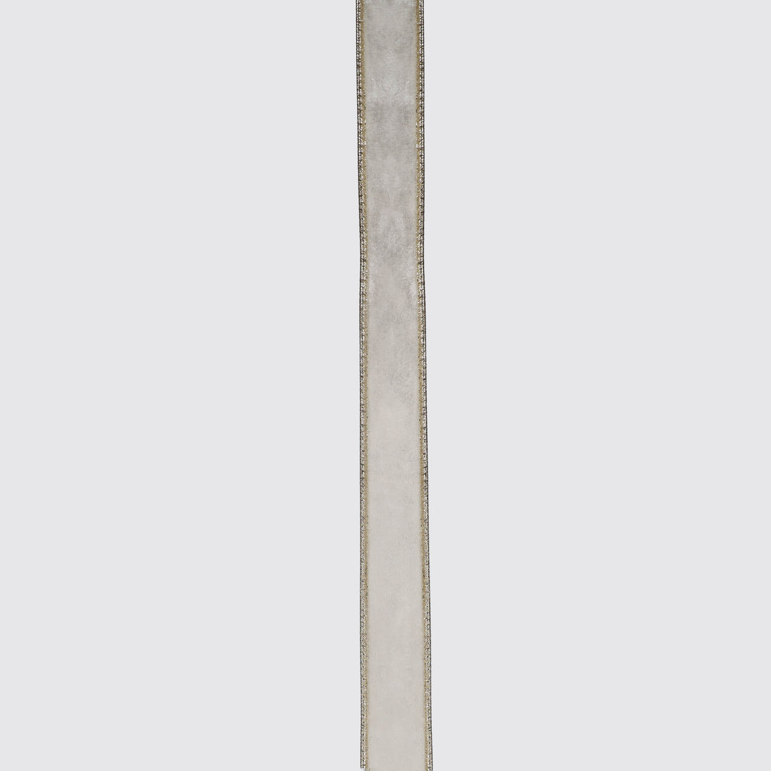 Plush Ivory Velvet Wired Edge Ribbon - 2.5cm