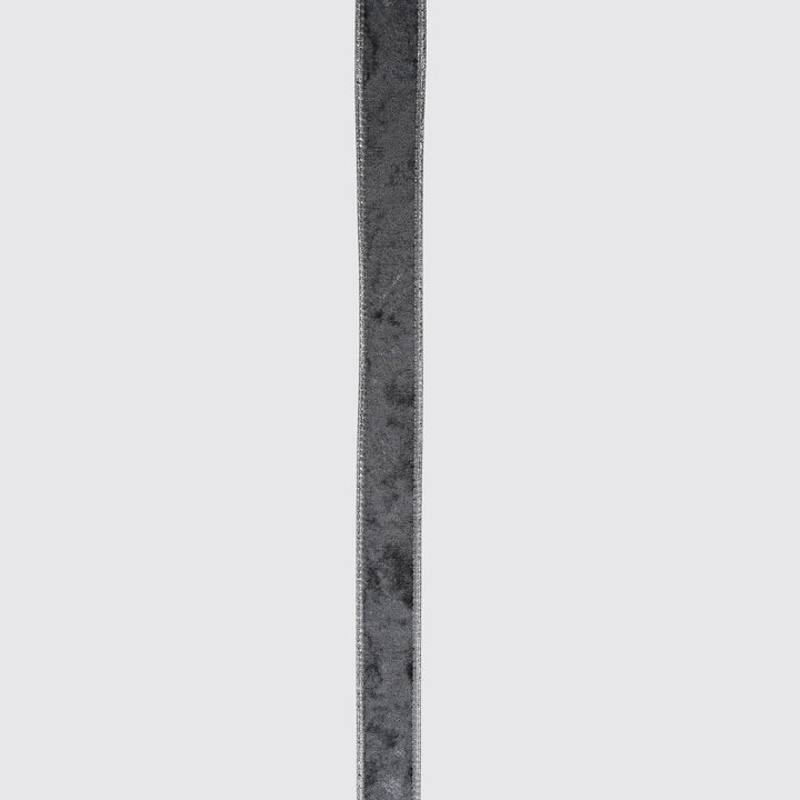 Plush Silver Velvet Wired Edge Ribbon - 2.5cm
